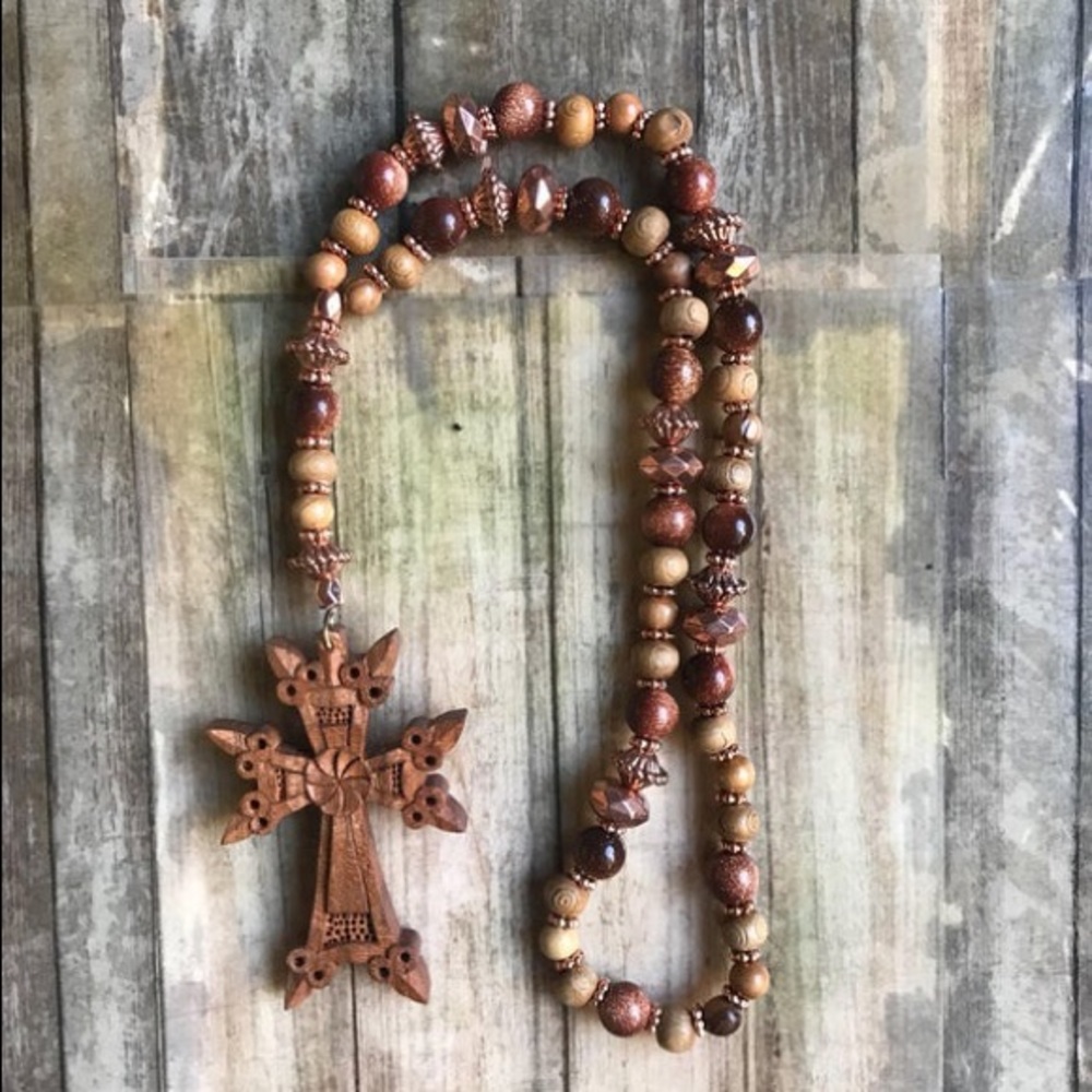 Sandstone Cross Pendant Car Charm/Hanger/Dangler